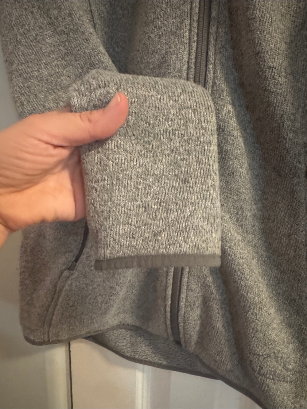 L.L. Bean Light Gray Full-Zip Fleece Jacket - Picture 7 of 9